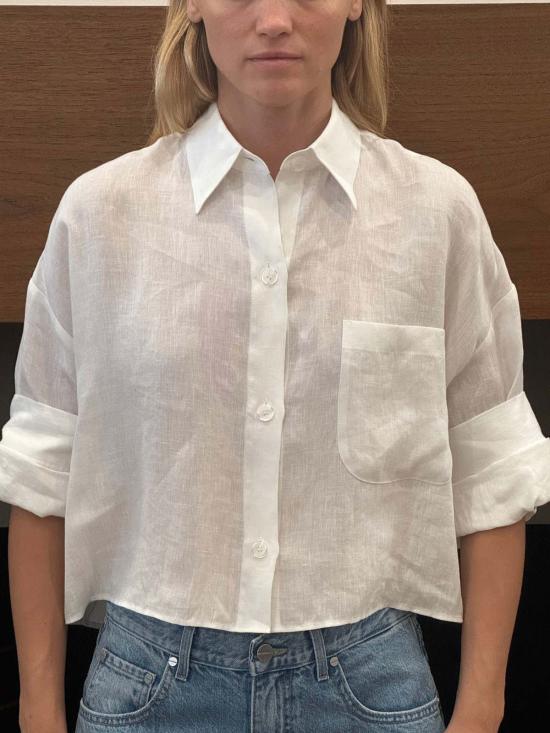  티더블유피 셔츠 Twp Next Ex 리넨 셔츠 화이트 - TWP