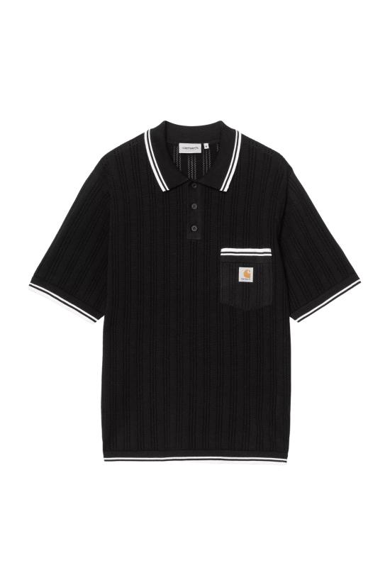 26SS 칼하트 WIP 숏슬리브 램지 폴로 티셔츠 I036168 K02XX BLACK WAX