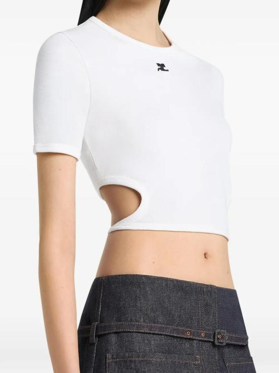 26SS 쿠레쥬 반팔 티셔츠 226JTS256JS02030001 White - COURREGES