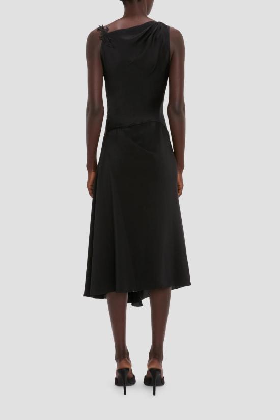  빅토리아 베컴 롱 원피스 레이스 스트랩 드레스 블랙 - VICTORIA BECKHAM