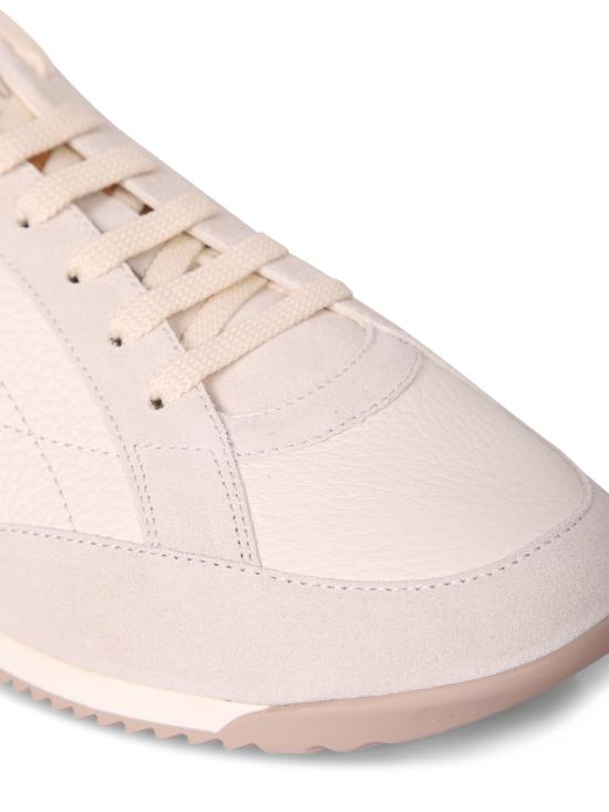 26SS 브루넬로 쿠치넬리 디어스킨 & 스웨이드 스니커즈 MZUKOKA348 CXM48 White - BRUNELLO CUCINELLI