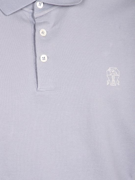 26SS 브루넬로 쿠치넬리 피케 폴로 셔츠 ME8548788 COG70 Blue - BRUNELLO CUCINELLI