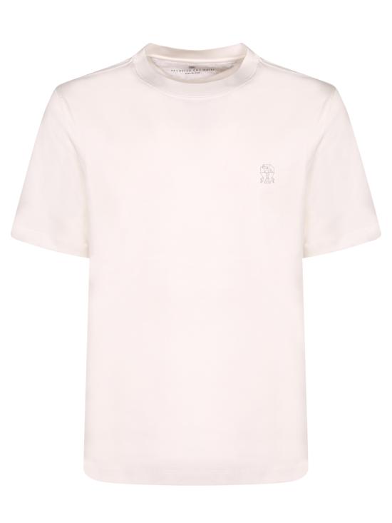 26SS 브루넬로 쿠치넬리 코튼 저지 크루넥 티셔츠 M0B138440 CE139 White
