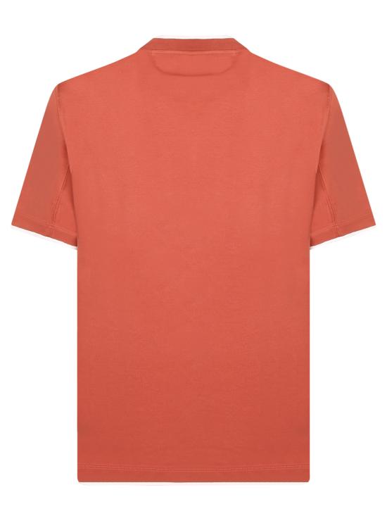 26SS 브루넬로 쿠치넬리 자수 로고 티셔츠 M0B137427 CQP04 Orange - BRUNELLO CUCINELLI
