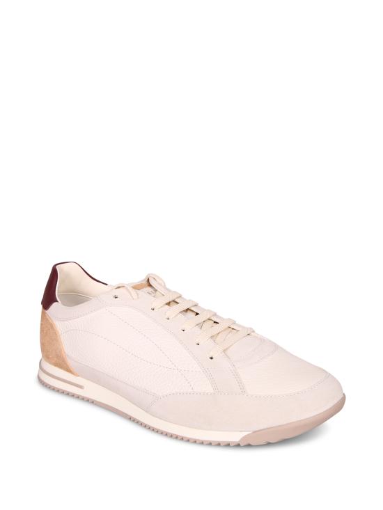 26SS 브루넬로 쿠치넬리 디어스킨 & 스웨이드 스니커즈 MZUKOKA348 CXM48 White - BRUNELLO CUCINELLI