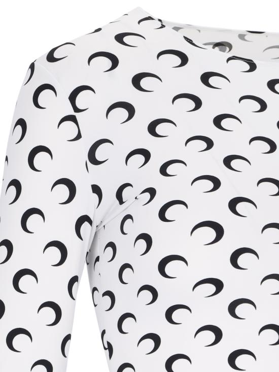 26SS 마린세르 크레센트 문 프린트 긴팔 티셔츠 WTS006A CJER0001WH00 White - MARINE SERRE