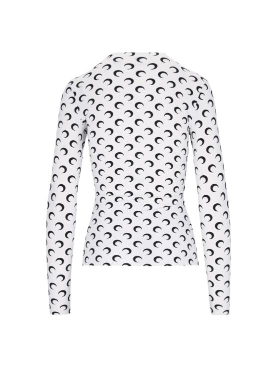 26SS 마린세르 크레센트 문 프린트 긴팔 티셔츠 WTS006A CJER0001WH00 White - MARINE SERRE