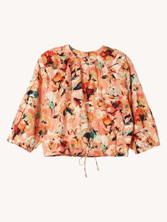  울라 존슨 블라우스 루시 플로럴 코튼 버블 탑 - ULLA JOHNSON