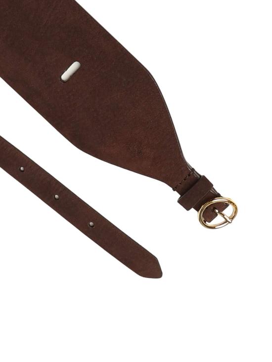  알라이아 와이드 벨트 Alaia 와이드 더블 스웨이드  Brun Fonce - ALAIA