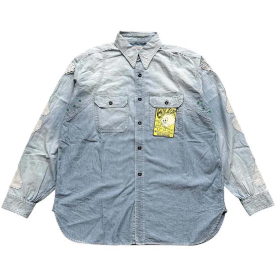  캐피탈 긴팔 셔츠 카피탈 샴브레이 투톤 본 패치 벤틸레이터 작업 셔츠