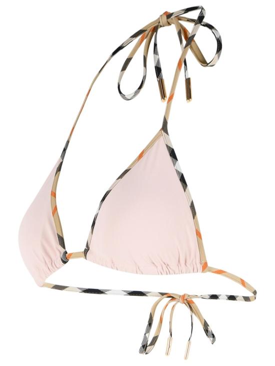 26SS 버버리 체크 트리밍 비키니 탑 8123666C2989 Pink - BURBERRY