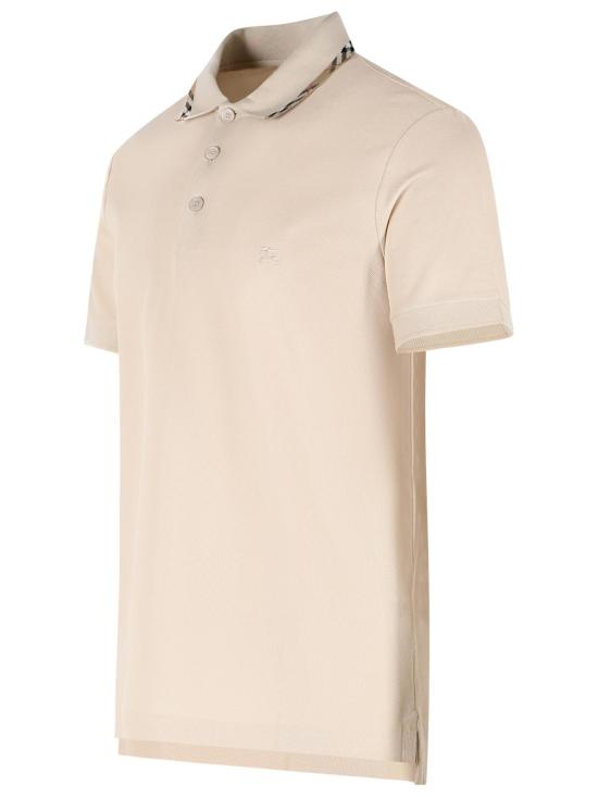 26SS 버버리 체크 트리밍 코튼 폴로셔츠 8126954B8620 Beige - BURBERRY