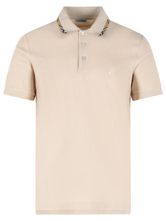 26SS 버버리 체크 트리밍 코튼 폴로셔츠 8126954B8620 Beige