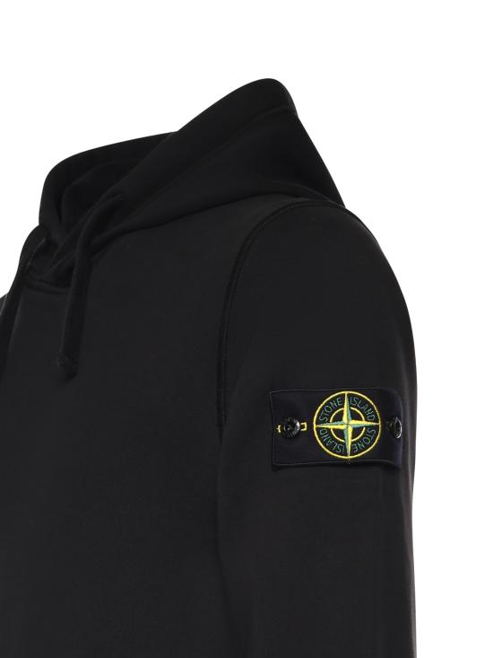 26SS 스톤 아일랜드 오가닉 코튼 플리스 레귤러핏 후드 스웨트셔츠 L1S156100062 S0051V0029 Black - STONE ISLAND