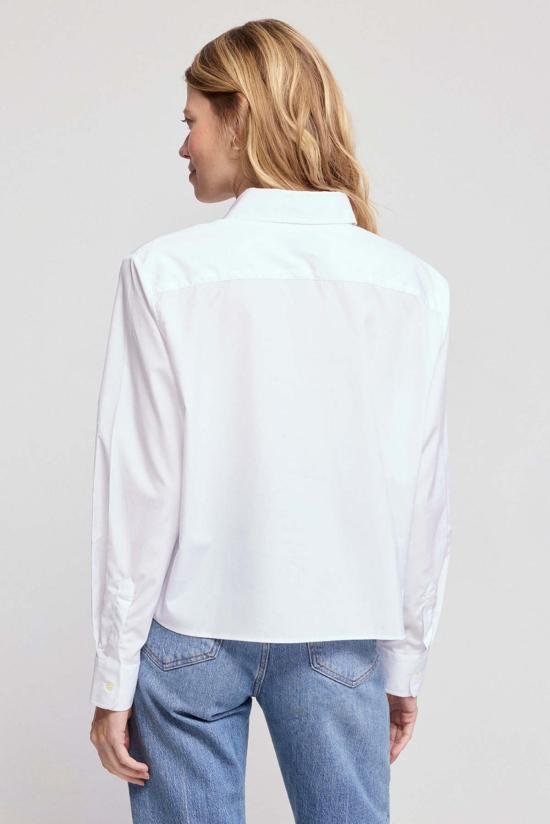  더 셔츠 셔츠 셔츠: 긴 기장 박시 크롭탑 - THE SHIRT