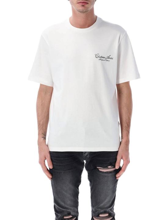  아미리 반팔 티셔츠 샤토 스크립트 오버사이즈 티셔츠 아이보리