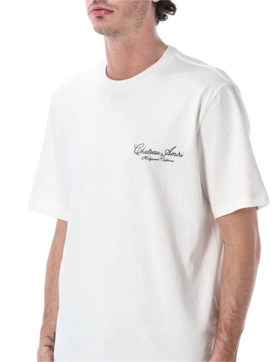  아미리 반팔 티셔츠 샤토 스크립트 오버사이즈 티셔츠 아이보리 - AMIRI