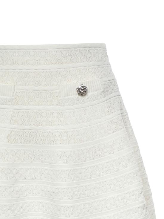 26SS 셀프 포트레이트 미디 스커트 SS26063SK W White - SELF PORTRAIT