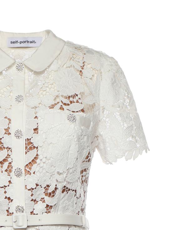 26SS 셀프 포트레이트 미디 원피스 SS26096M W White - SELF PORTRAIT