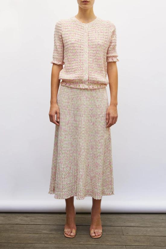  몰리 가디건 Molli Enjoue 미니 오리가미 니트  내추럴/핑크 - MOLLI