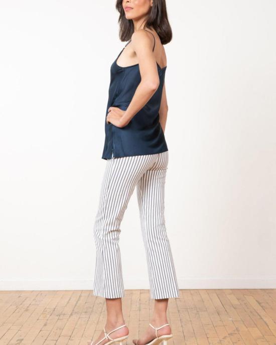  에비뉴 몽테뉴 크롭 팬츠 애비뉴 몽테뉴 레오 비스트로 팬츠 네이비/화이트 - AVENUE MONTAIGNE