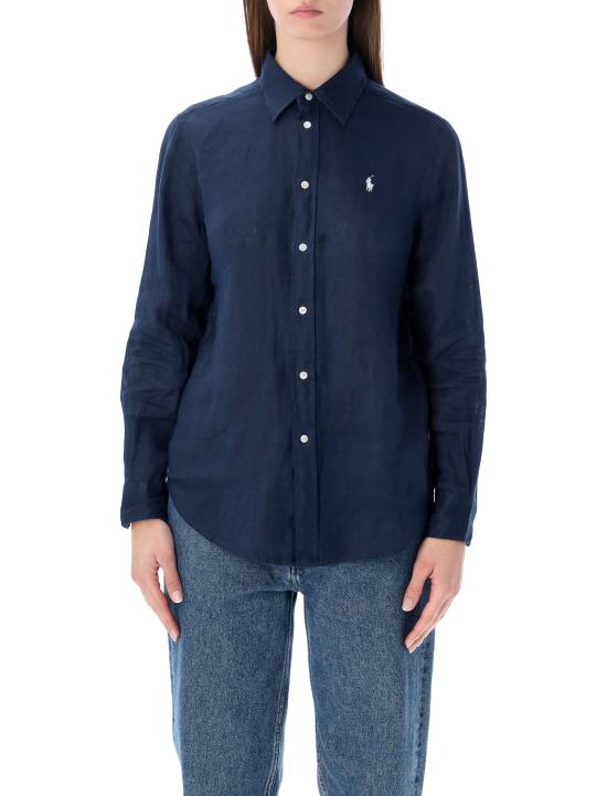 26SS 폴로 랄프로렌 포니 자수 리넨 셔츠 (211970730009) 211970730 519 Blue