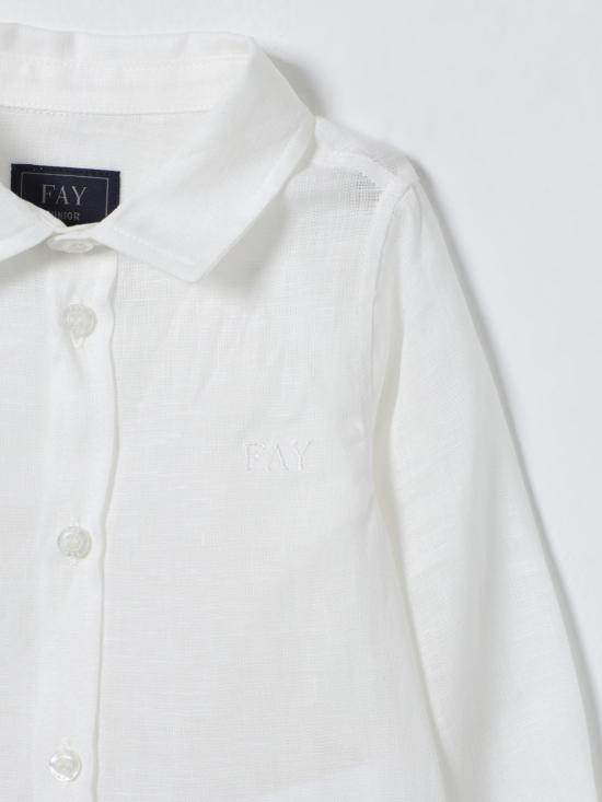 26SS [키즈] 페이 셔츠 FY5500Z3681 101 Yellow Cream - FAY
