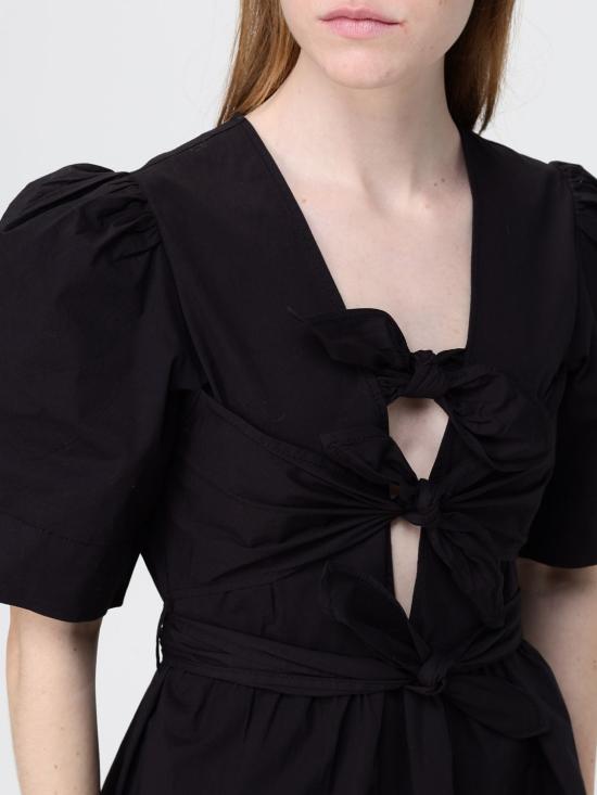 26SS 가니 코튼 보우 밴드 미니 드레스 A1030195 099 Black - GANNI