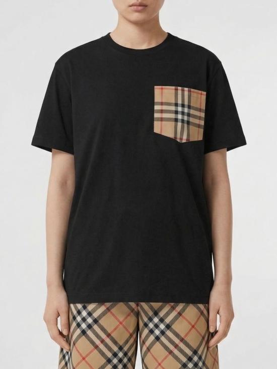26SS 버버리 체크 포켓 티셔츠 8103970 Black