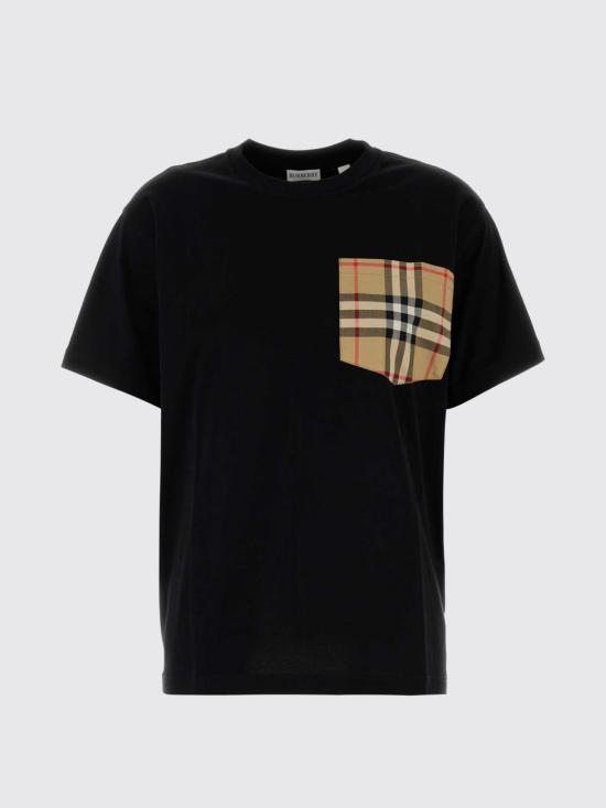 26SS 버버리 체크 포켓 티셔츠 8103970 Black - BURBERRY