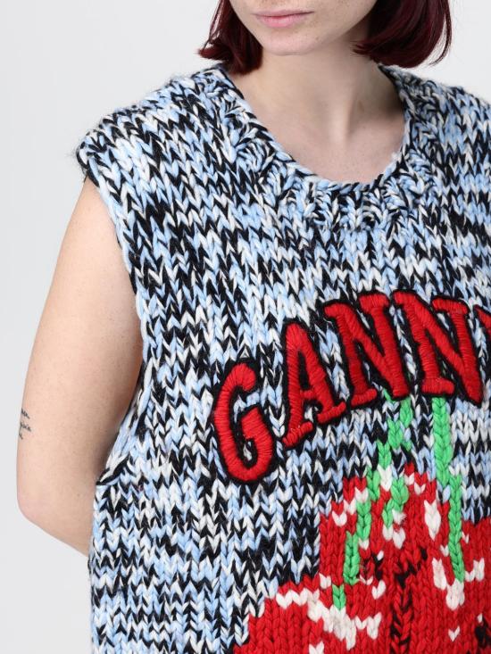 26SS 가니 멀티컬러 오버사이즈 베스트 A1070119 561 Gnawed Blue - GANNI