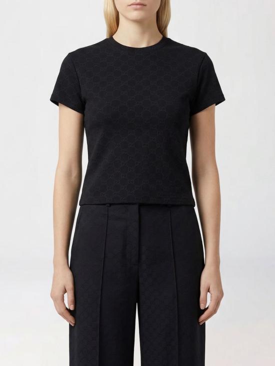 26SS 구찌 GG 저지 자카드 티셔츠 865175XUAO2 1000 Black