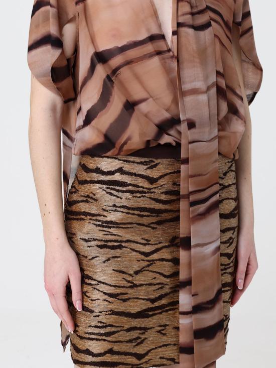 26SS 엘리자베타프랜치 롱 원피스 AB95962E2 470 Camel - ELISABETTA FRANCHI