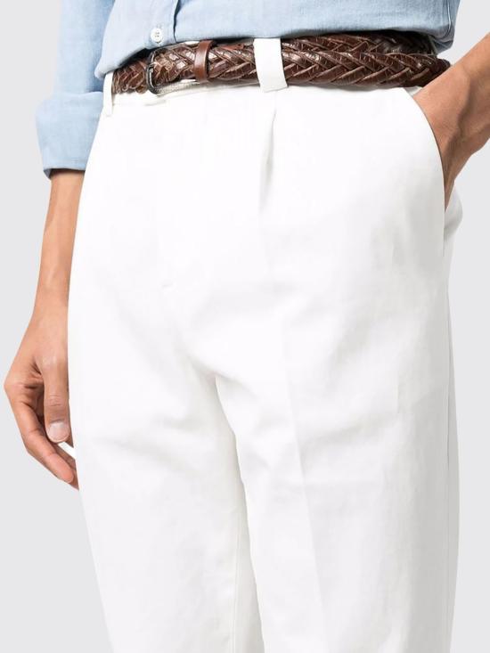 26SS 브루넬로 쿠치넬리 스트레이트 팬츠 M252DE1450 C2200 White - BRUNELLO CUCINELLI