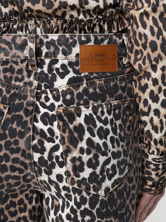 26SS 가니 레오파드 프린트 라리 진 A1100087 859 Brown - GANNI