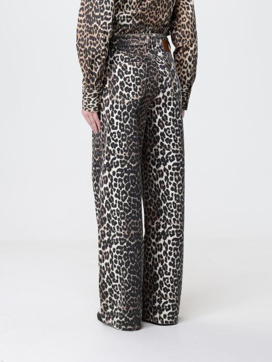 26SS 가니 레오파드 프린트 라리 진 A1100087 859 Brown - GANNI
