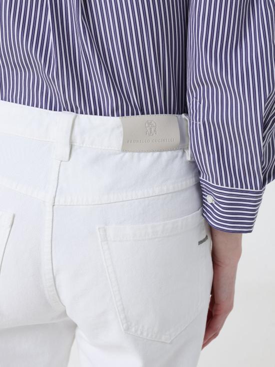 26SS 브루넬로 쿠치넬리 스트레이트 팬츠 M0H81P5847 C600 White - BRUNELLO CUCINELLI