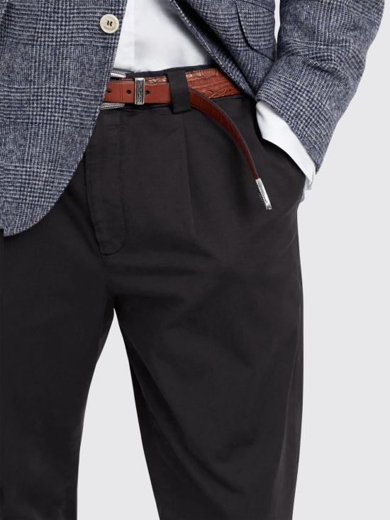 26SS 브루넬로 쿠치넬리 수트 팬츠 M289LE1450 C101 Black - BRUNELLO CUCINELLI