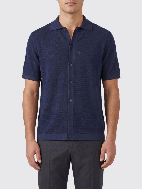 26SS 로베르토 콜리나 반팔 셔츠 261MYA44325 NAVY Blue