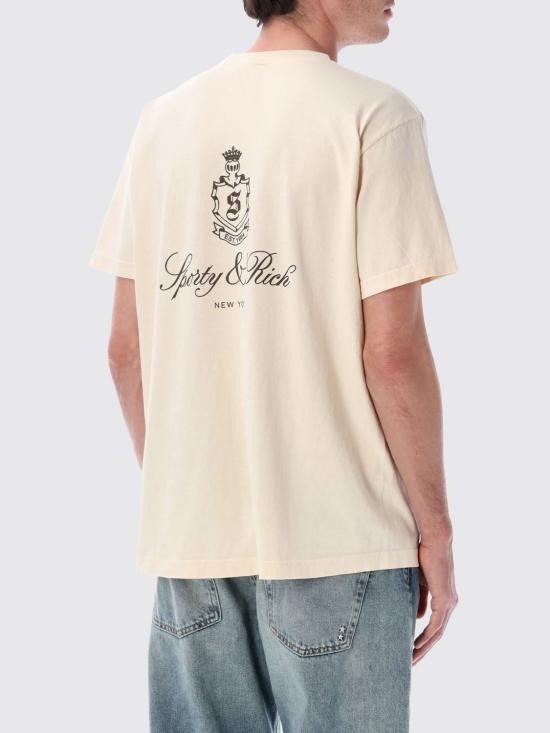 26SS 스포티앤리치 반팔 티셔츠 TO04365232WH37 ECRU Beige - SPORTY & RICH