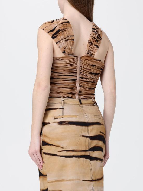 26SS 엘리자베타프랜치 민소매 티셔츠 BO03362E2 470 Camel - ELISABETTA FRANCHI