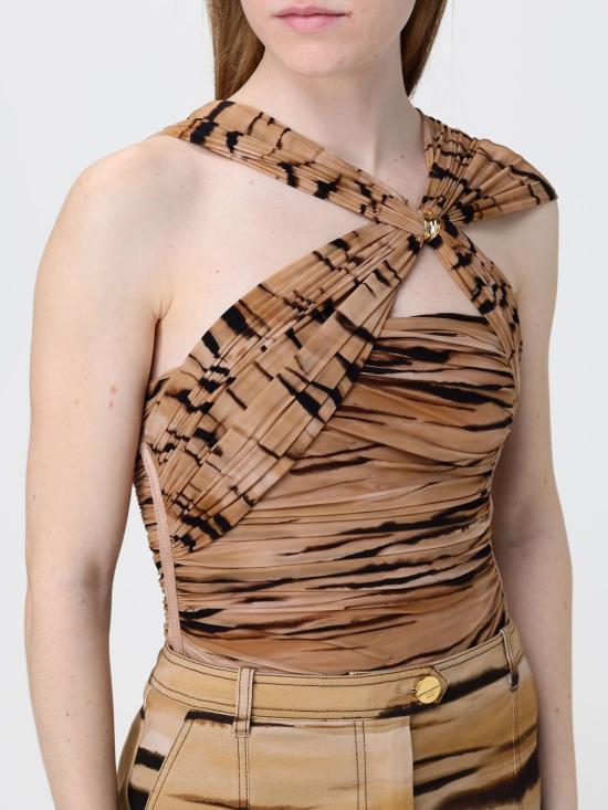 26SS 엘리자베타프랜치 민소매 티셔츠 BO03362E2 470 Camel - ELISABETTA FRANCHI
