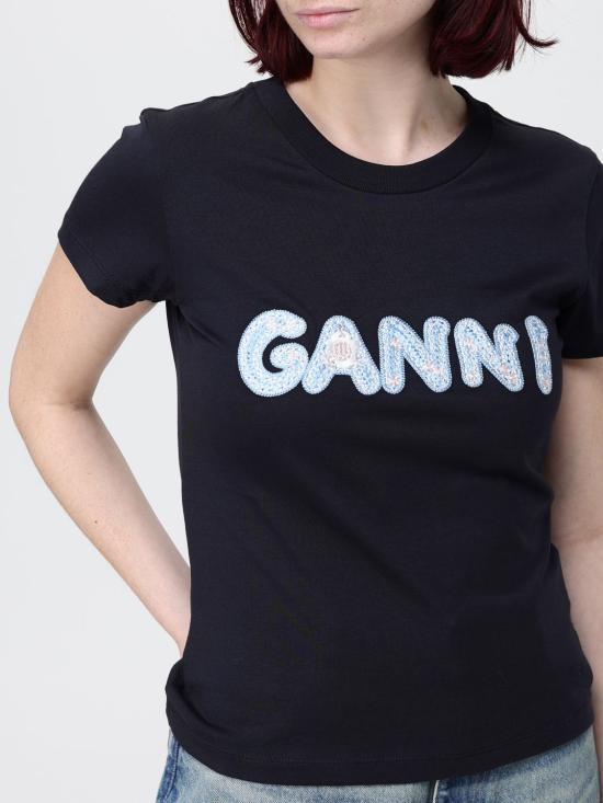 26SS 가니 반팔 티셔츠 A1050179 252 Black - GANNI
