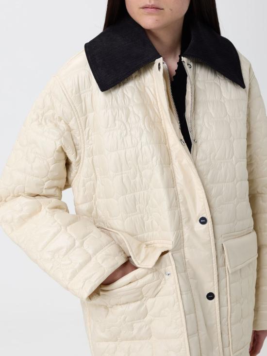 26SS 가니 샤이니 퀼트 미디 자켓 A1010078 265 Ivory - GANNI