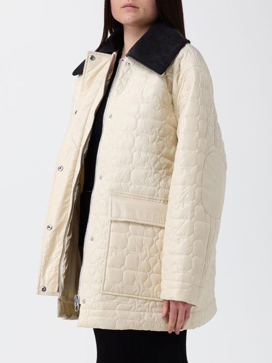 26SS 가니 샤이니 퀼트 미디 자켓 A1010078 265 Ivory - GANNI