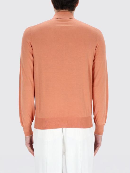 26SS 브루넬로 쿠치넬리 니트 폴로 셔츠 M29800135 CBI26 Orange - BRUNELLO CUCINELLI