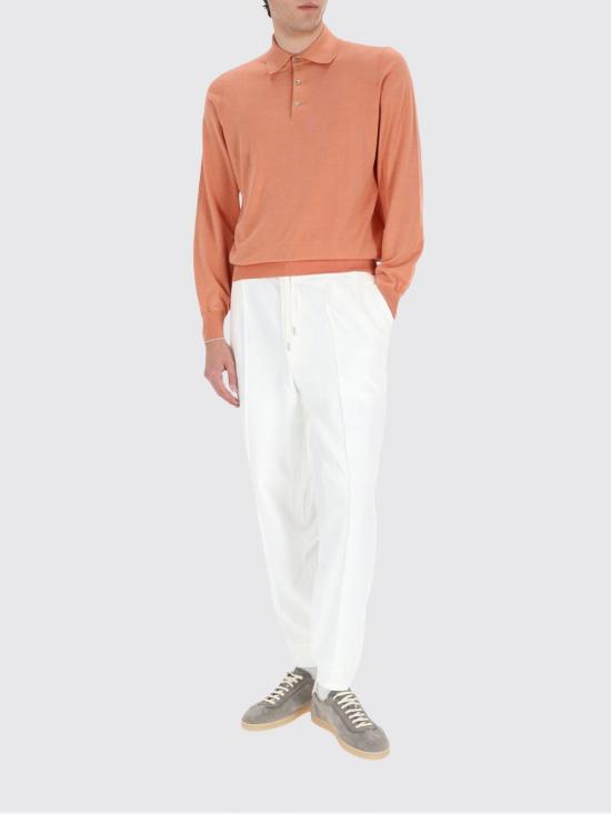 26SS 브루넬로 쿠치넬리 니트 폴로 셔츠 M29800135 CBI26 Orange - BRUNELLO CUCINELLI