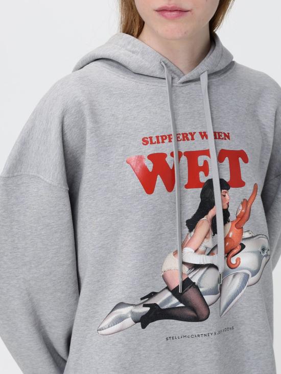 26SS 스텔라 맥카트니 후드 티셔츠 6J02643SQA32 1501 Grey - STELLA MCCARTNEY