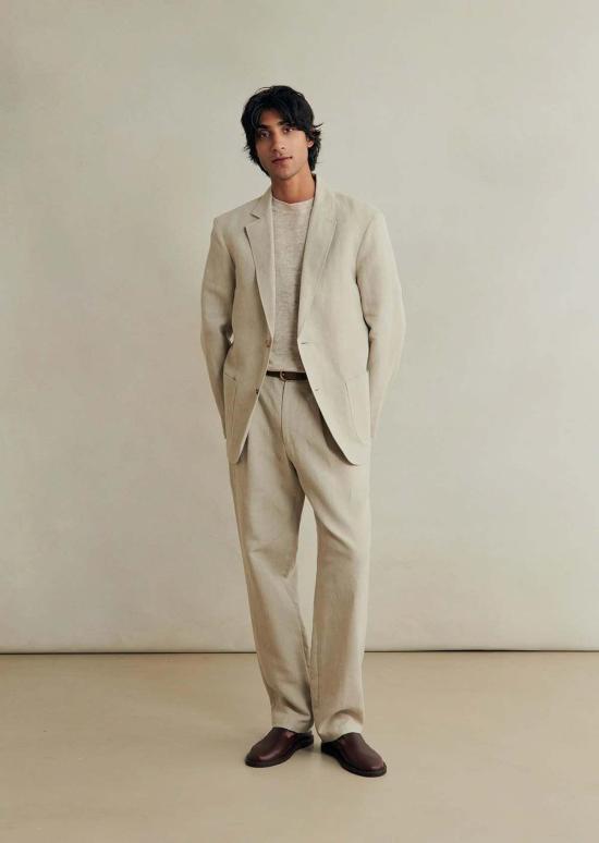  De Bonne Facture 수트 세트 드 본 팩튀르 작가용 재킷 염색하지 않은 아마