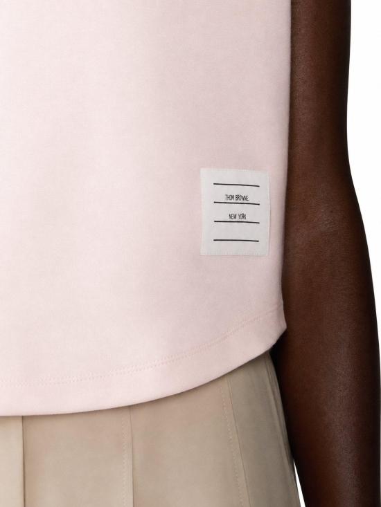 26SS 톰브라운 코튼 밀라노 포켓 티셔츠 FJS223A J0055 640 LIGHT PINK DOM - THOM BROWNE